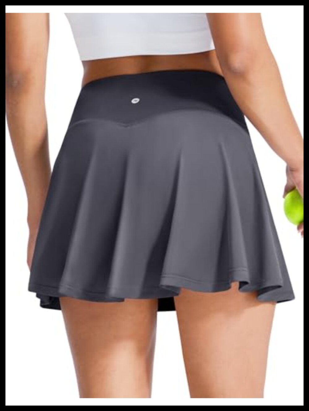 High Waisted Pleated Tennis Skort with Pockets, 4-Way Stretch, Nylon Spandex